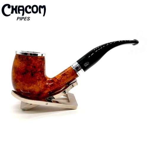 Chacom Baccara Orange 43 Smooth Bent 9mm Metal Filter Adapter Fishtail Pipe (CH727)