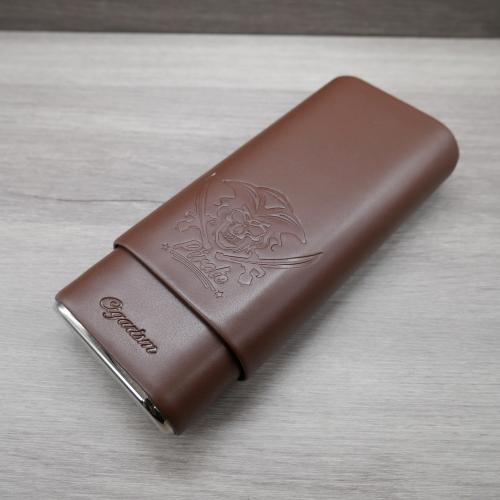 Cigarism Leather Cigar Case - Coffee - 2 Cigar Capacity