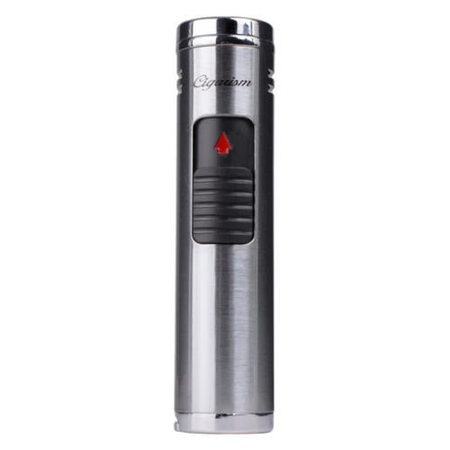 Cigarism Triple Torch Jet Flame Cigar Lighter & Punch Cutter - Gloss Silver