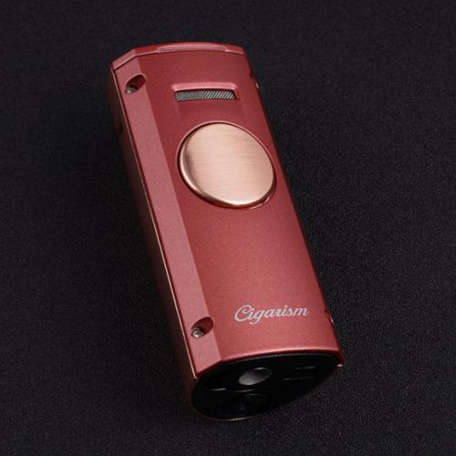 Cigarism Quad Torch Jet Flame Cigar Lighter & Punch Cutter - Coral Red