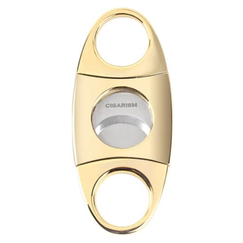 Cigarism Double Blade Zinc Cigar Cutter - 60 Ring Gauge - Gold