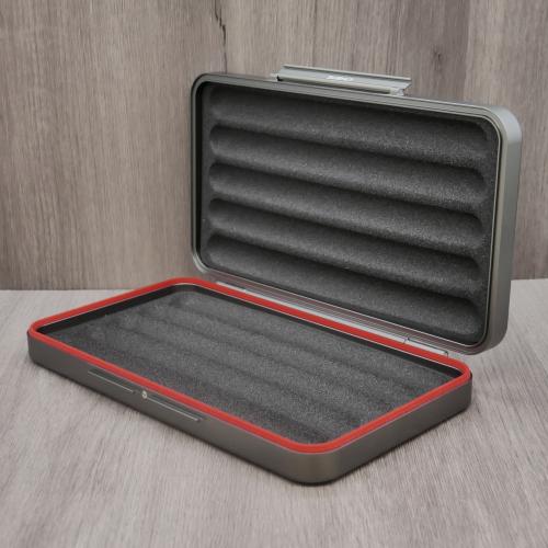 Cigarism Cigar Travel Case - 5 Cigar Capacity - Grey Diamond Pattern