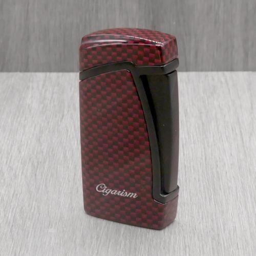 Cigarism Jet Flame Cigar Lighter & Punch Cutter - Carbon Fibre Red - End of Line