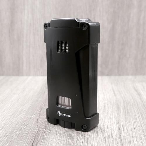 Cigarism Triple Jet Flame Cigar Lighter & Punch Cutter - Black