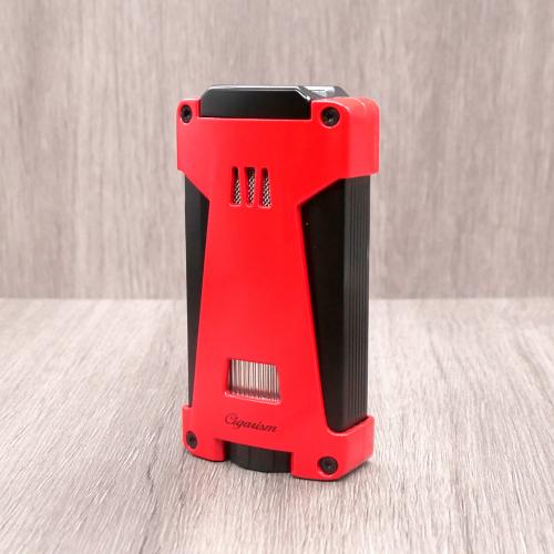 Cigarism Triple Jet Flame Cigar Lighter & Punch Cutter - Red