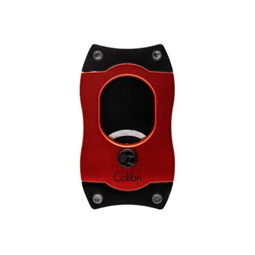 Colibri S Cut Brushed Metal Cigar Cutter - Red & Black