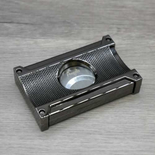 Angelo Rectangle Top Click Open Gunmetal Cigar Cutter - 60 Ring Gauge