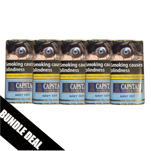 BUNDLE DEAL - Capstan Navy Cut Ready Rubbed (Formerly Raisins) Pipe Tobacco - 5 x 25g Pouch