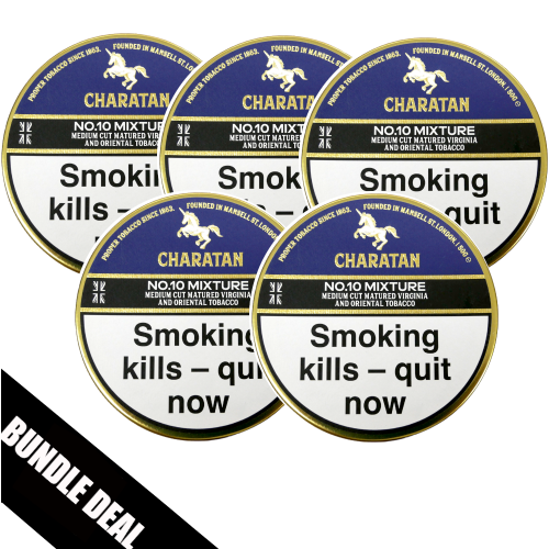 BUNDLE DEAL - Charatan No.10 Mixture (Formerly Dark Fruits & Citrus) Pipe Tobacco - 5 x 50g Tin