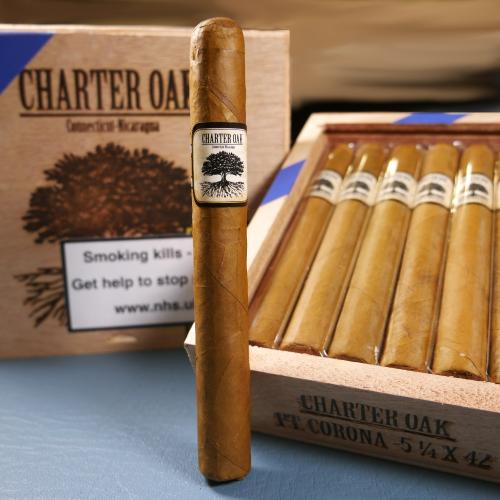 Foundation Charter Oak Connecticut Shade Petit Corona Cigar - 1 Single - C.Gars Exclusive