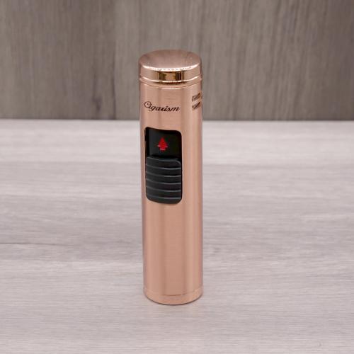 Cigarism Triple Torch Jet Flame Cigar Lighter & Punch Cutter - Rose Gold