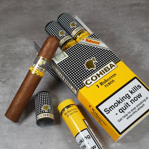 Cohiba Robustos Tubed Cigar - Pack of 3