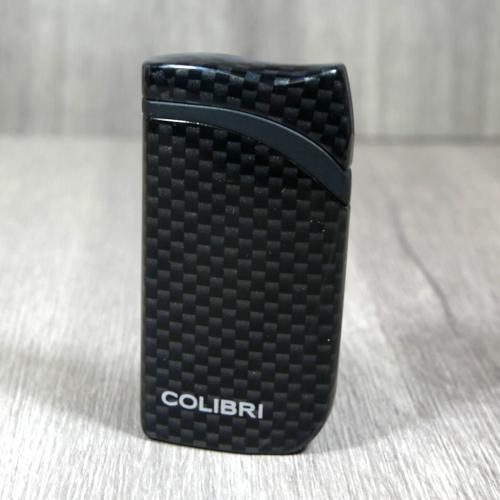 Colibri Falcon Carbon Fibre Single Jet Flame Lighter - Black