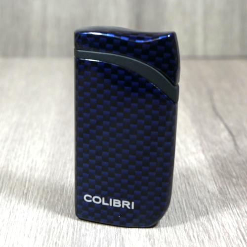 Colibri Falcon Carbon Fibre Single Jet Flame Lighter - Blue