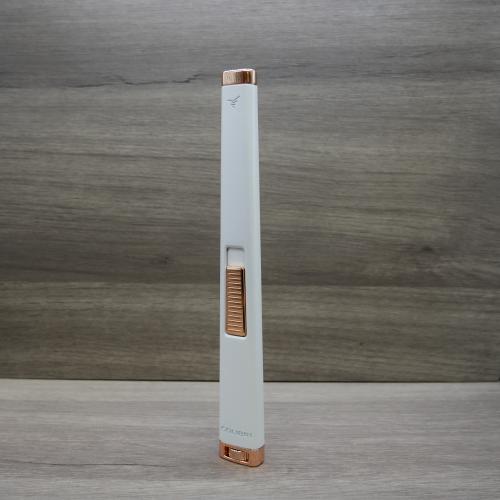 Colibri Aura Jet Flat-Flame Lighter - White & Rose Gold