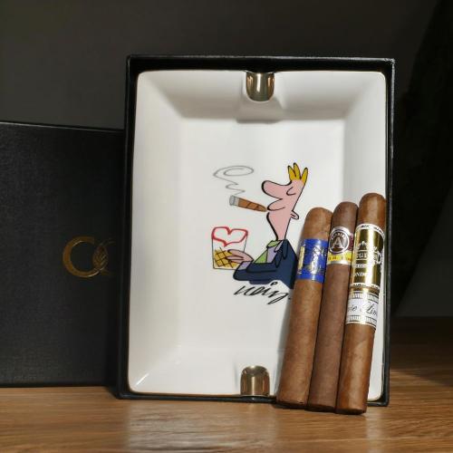 CGars Ltd Cigar Ashtray - Cuban Smoker House Brands Sampler - 3 Cigars with Ashtray