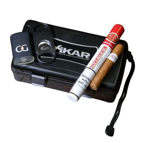 The Voyagers Cigar Sampler - 2 Cigars with Travel Case and Accessories