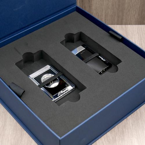 ST Dupont Slim 7 Lighter & Cigar Cutter Set - Black