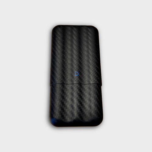 Dominique London Signature Carbon Fibre Cigar Case - Holds 3 Cigars