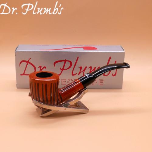 Dr Plumb Carved Rustic Metal Filter Briar Fishtail Pipe (DP517)