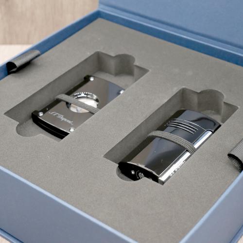 ST Dupont Megajet Lighter & Cutter Set - Shiny Black