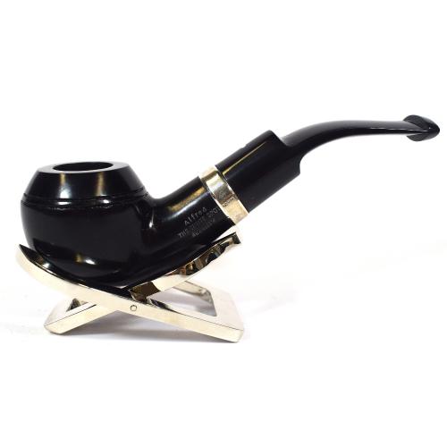 Alfred Dunhill - The White Spot Dress 3208 Group 3 Bent Rhodesian Silver Mounted Pipe (DUN334)