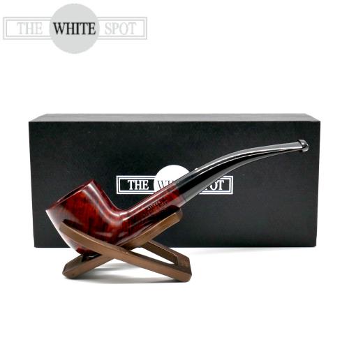 Alfred Dunhill - The White Spot Amber Root 3406 Group 3 Bent Pot Pipe (DUN654)