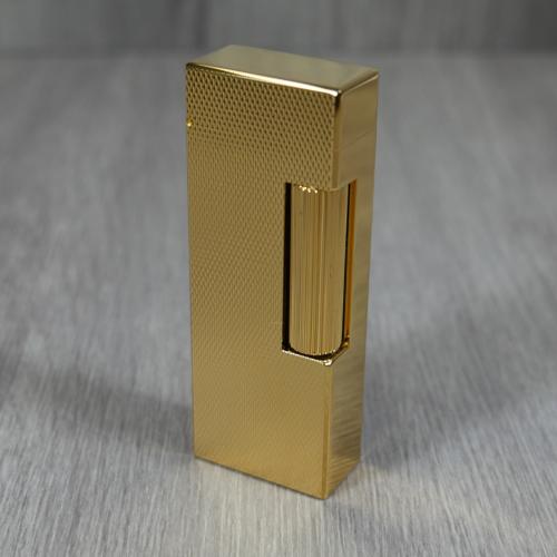 Dunhill Rollagas Lighter - Gold Plated, Barley Finish