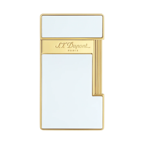 ST Dupont Lighter - Slimmy - White & Gold