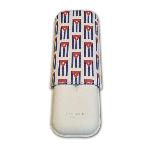 Elie Bleu - Small Cuban Flag Cigar Case - 2 Cigars ? up to 64 ring gauge