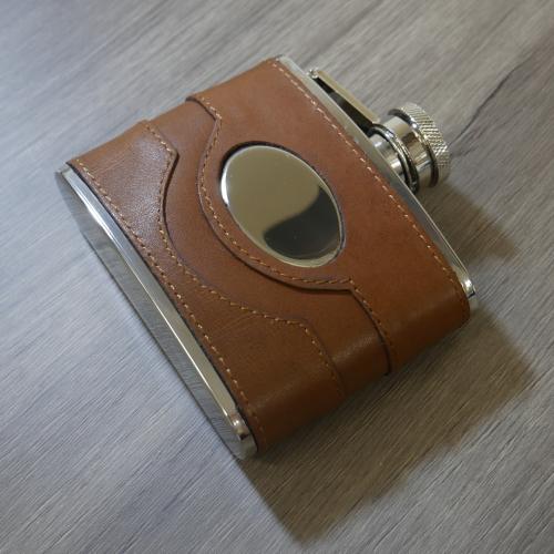 Artamis 4oz Brown Spanish Leather Flask