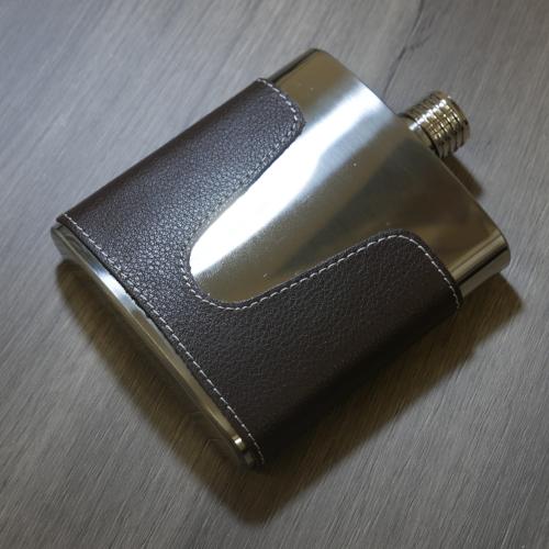 Artamis 6oz Steel V Shape Leather Flask