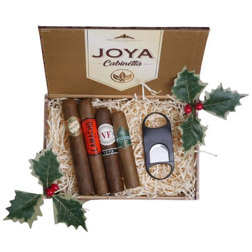Fireside Favourites Christmas Gift Box Sampler - 4 Cigars and Cutter