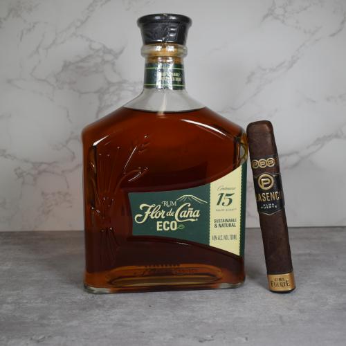 Plasencia Alma Fuerte Robusto + Flor de Cana ECO 15 Year Old Rum Pairing Sampler