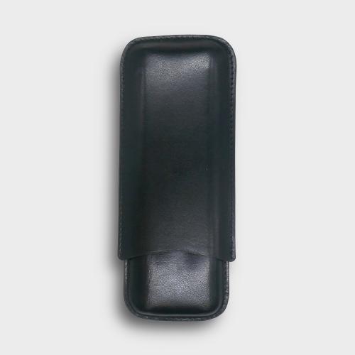 SLIGHT SECONDS GBD Plain Leather Cigar Case - Three Churchill - BLACK