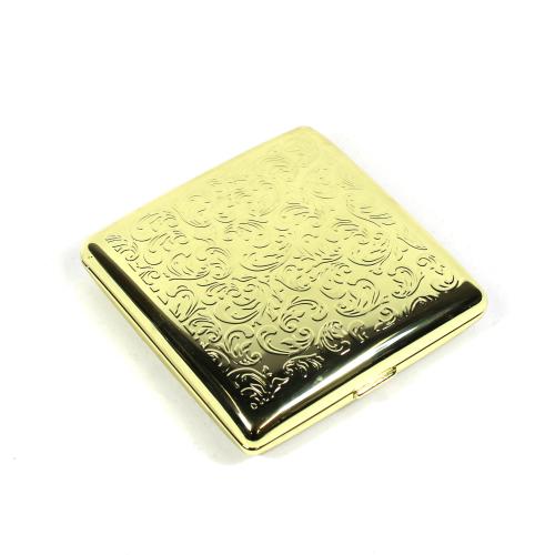 Gold Swirl Cigarette Case - Holds 18 Kingsize