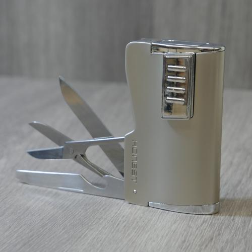 Honest Hesket Jet Flame Cigar Lighter & Tools - Chrome (HON137)