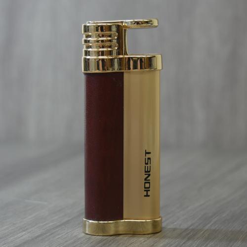 Honest Pine Jet Flame Cigar Lighter - Tan & Gold (HON181)