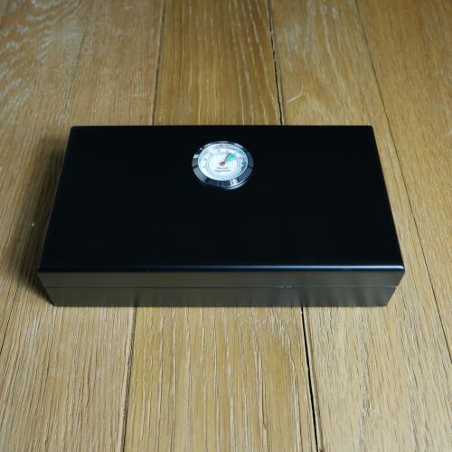 Angelo Mini Black Humidor & External Hygrometer - 5 Cigar Capacity