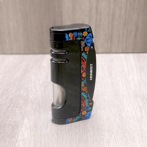 Honest Doyle Cigar Lighter - Black & Patterned (HON201)