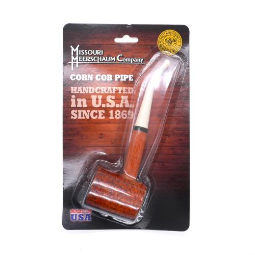 Missouri Meerschaum Iconic Legend Corn Cob Bent Fishtail Pipe - Gift Pack
