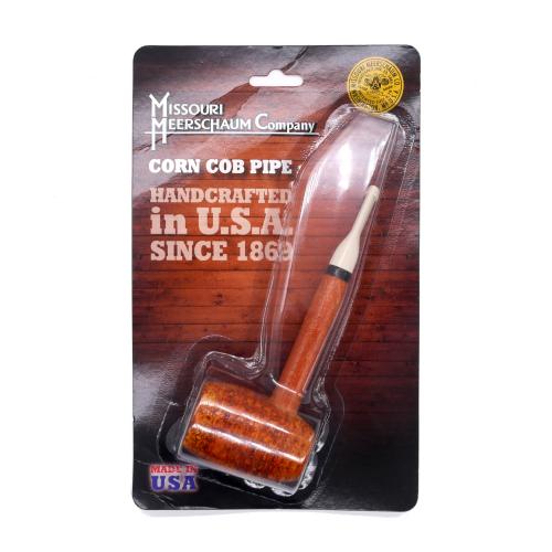 Missouri Meerschaum Corn Cob Iconic Pony Straight Fishtail Pipe - Gift Pack