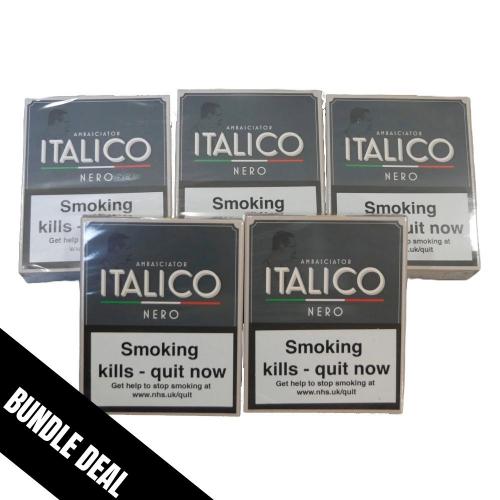 Italico Ammezzato Classico Nero Cigars - 5 Packs of 5 (25) Bundle Deal