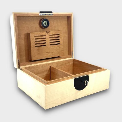 Jonathon Vaiksaar Artemis Medium Humidor - Bleached Sycamore - 120 Cigar Capacity