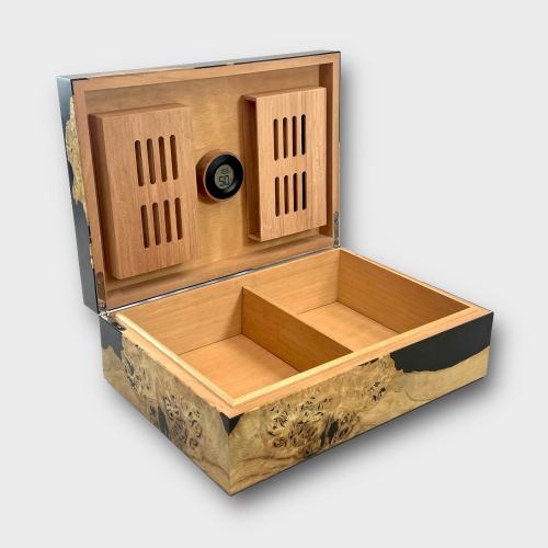 Jonathon Vaiksaar River Small Regular Humidor - Burr Oak - 70 Cigar Capacity