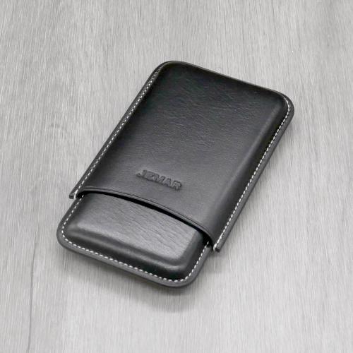 Jemar Leather Slim Panatella Case - 5 Finger - Black