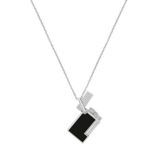 ST Dupont Lighter Necklace - Silver & Black