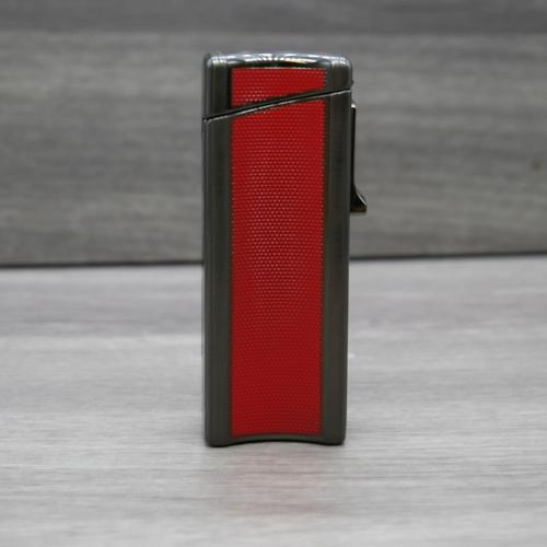 Eurojet Jet Lighter with Punch Cut and Rest - Gunmetal & Red