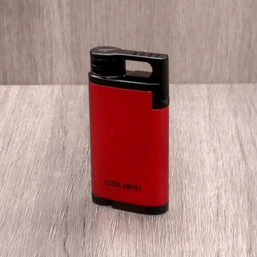 Colibri Belmont Single Jet Flame Lighter - Metallic Red & Black