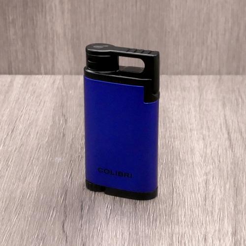 Colibri Belmont Single Jet Flame Lighter - Metallic Blue & Black